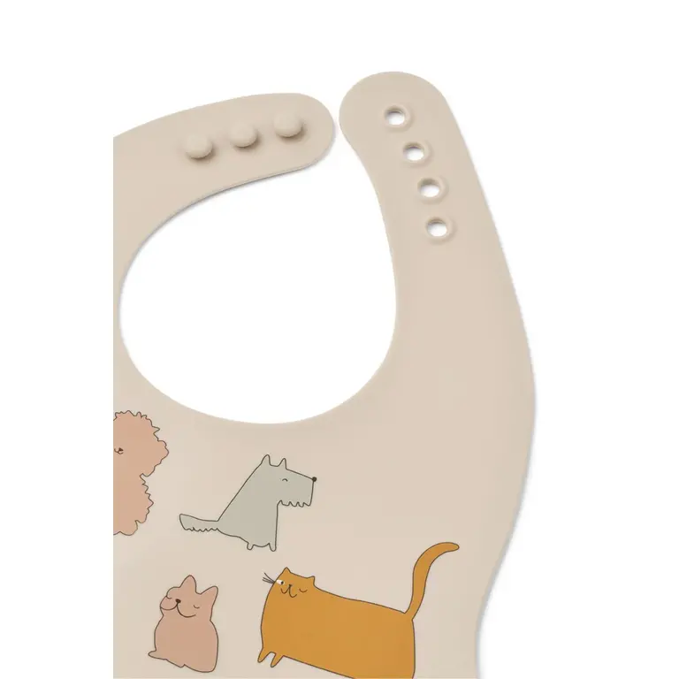 Liewood Ember Printed Bib 2-pack Cats and Dogs