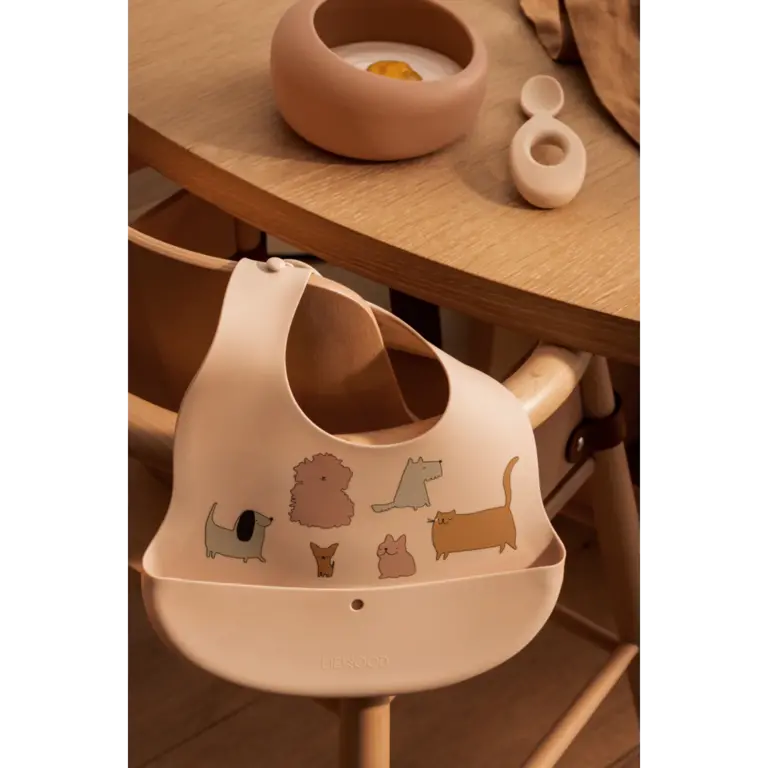 Liewood Ember Printed Bib 2-pack Cats and Dogs