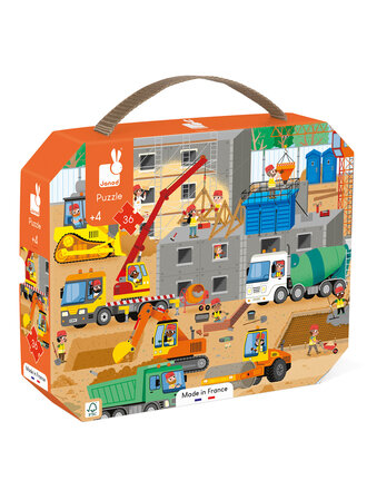 Janod Janod Puzzel Op de bouwplaats 36stukjes Janod Janod Puzzel Op de bouwplaats 36stukjes