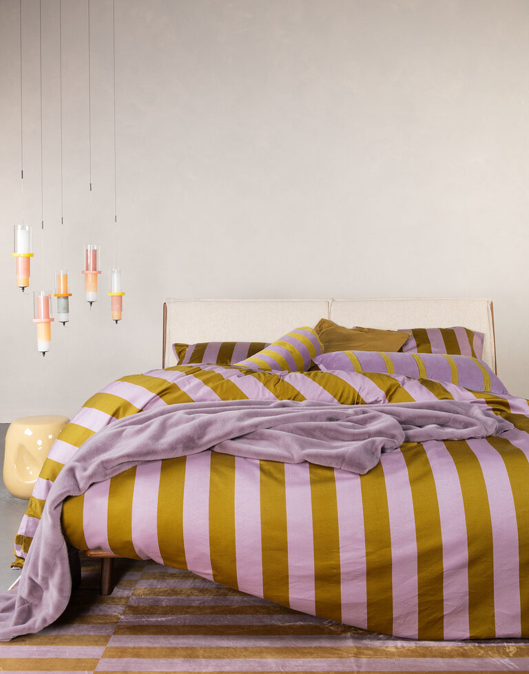 Essenza Minte Stripe Duvet cover Pale purple