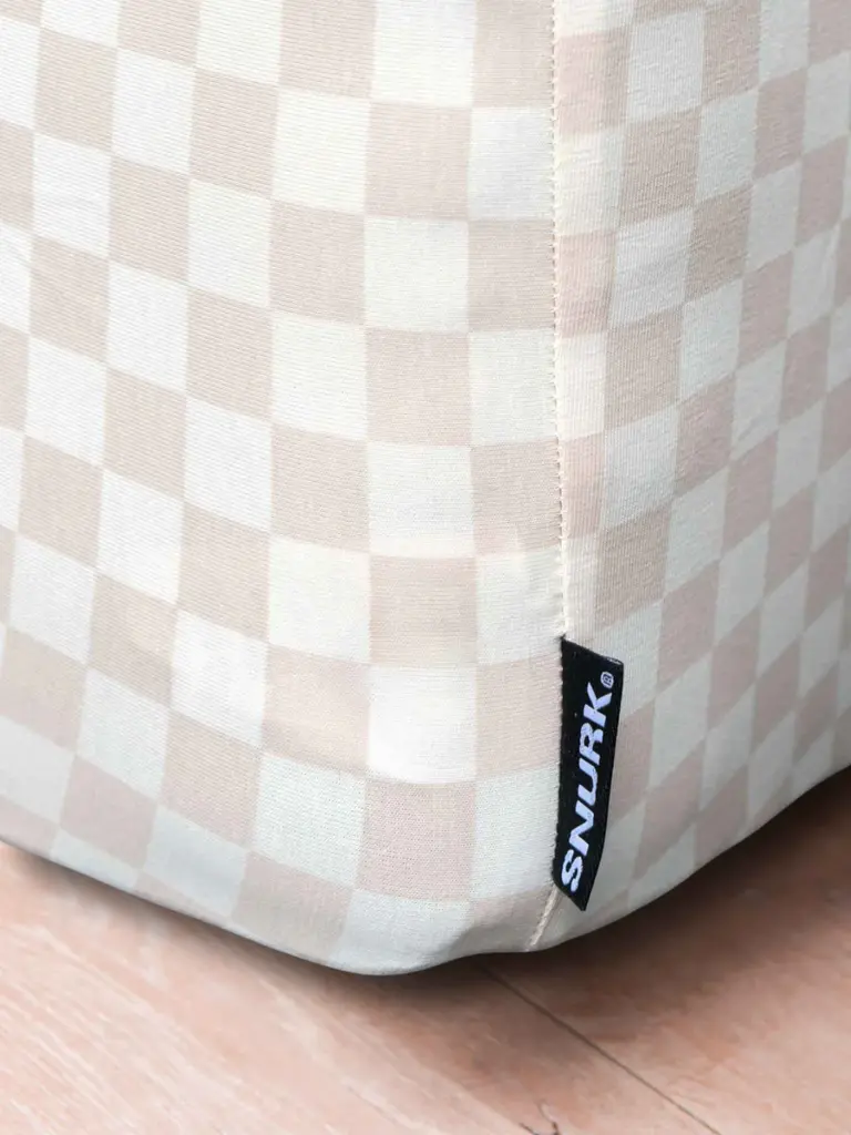 Snurk Check Beige hoeslaken jersey