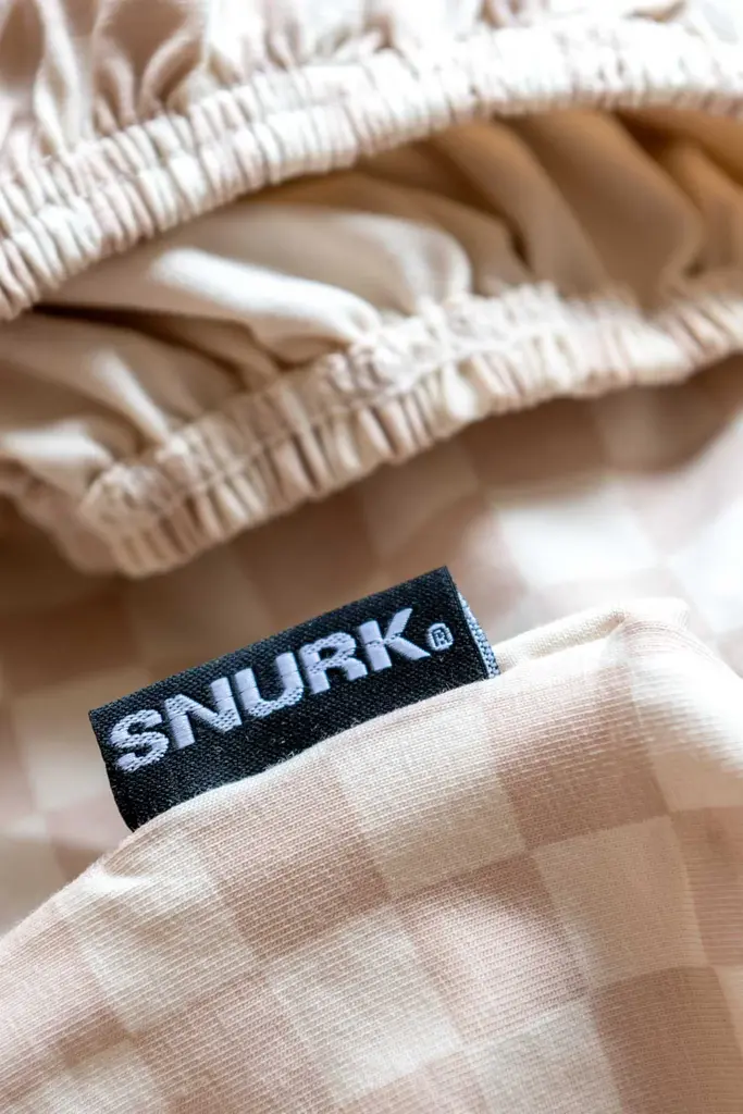 Snurk Check Beige hoeslaken jersey