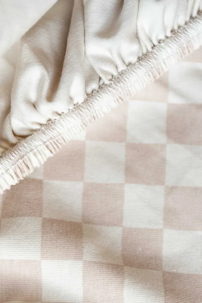 Snurk Check Beige hoeslaken jersey