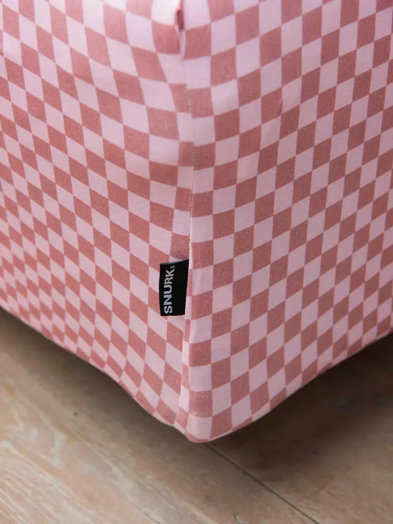 Snurk Check Double Pink hoeslaken jersey