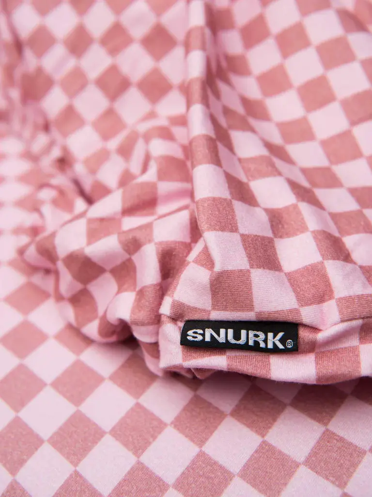 Snurk Check Double Pink hoeslaken jersey