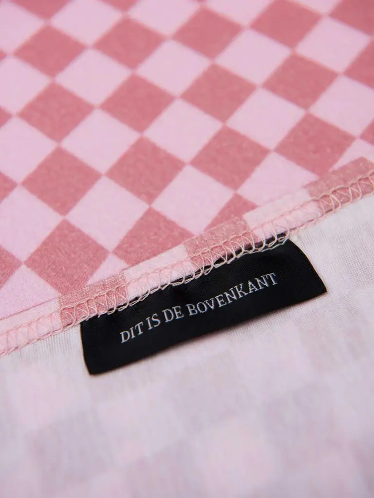 Snurk Check Double Pink hoeslaken jersey