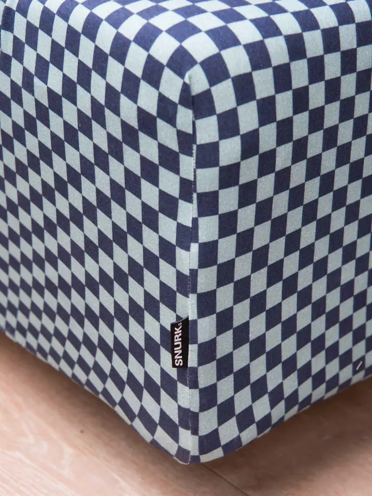 Snurk Check Double Blue hoeslaken jersey