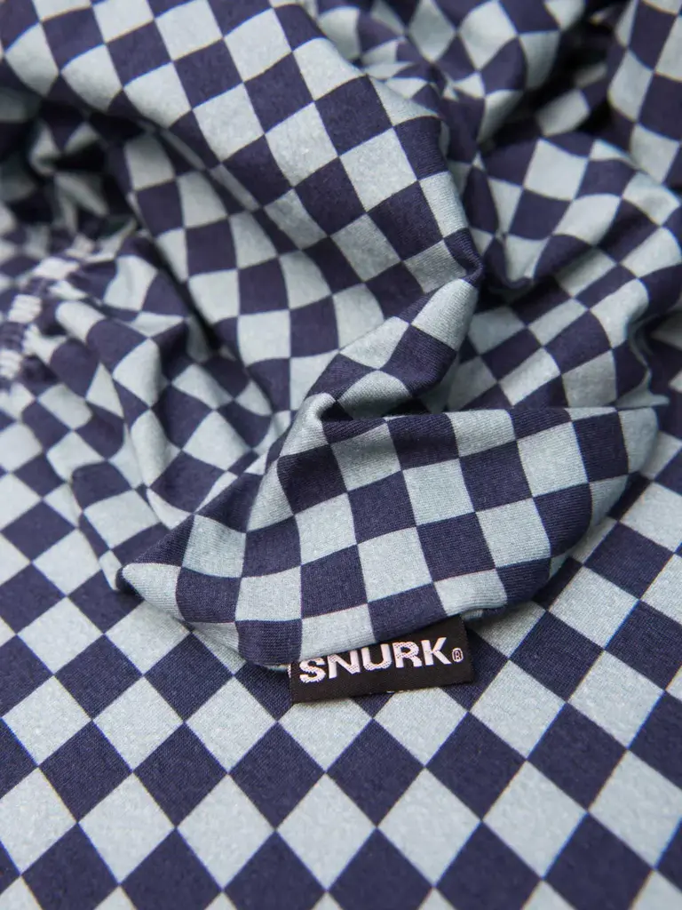 Snurk Check Double Blue hoeslaken jersey