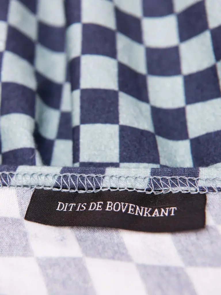 Snurk Check Double Blue hoeslaken jersey