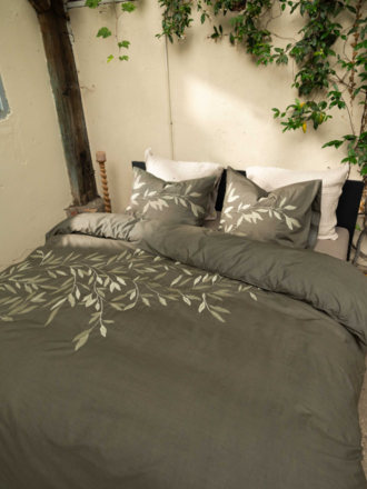 Kayori Dekbedovertrek Habo Katoen Donker groen Kayori Dekbedovertrek Habo Katoen Donker groen