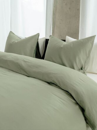 Kayori Dekbedovertrek Saya, Katoensatijn Mosgrijs