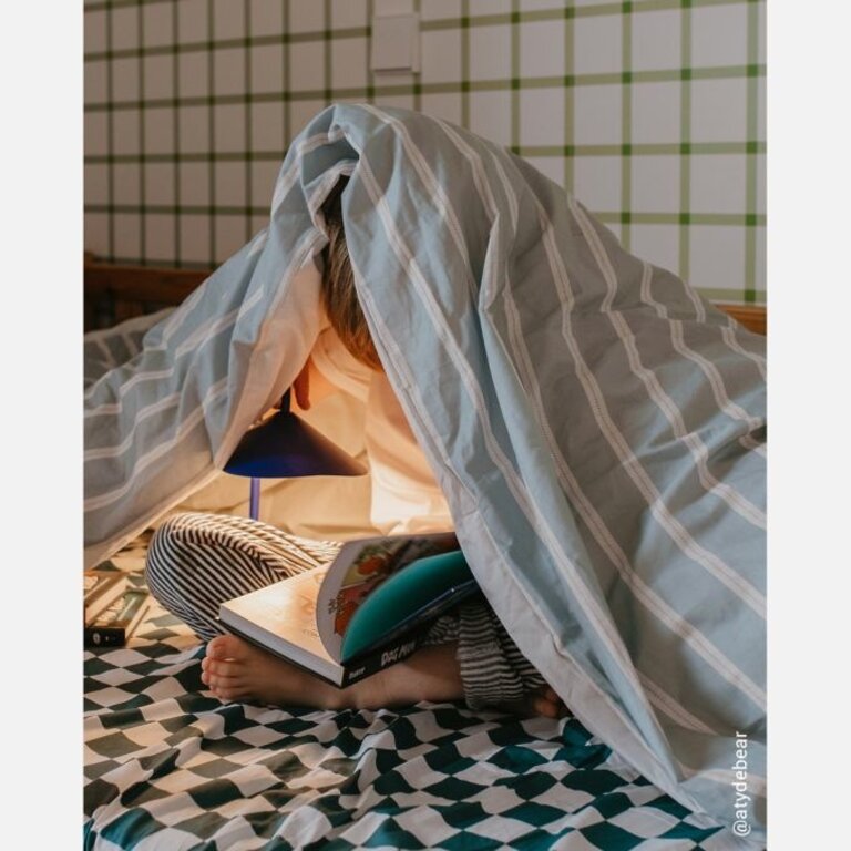 Studio Ditte Dekbedovertrek Lintjes steenblauw