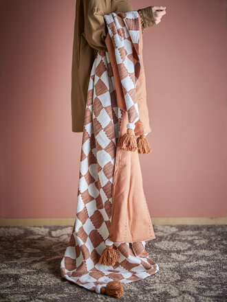 Bloomingville Chola Throw, Brown, Cotton OEKO-TEX