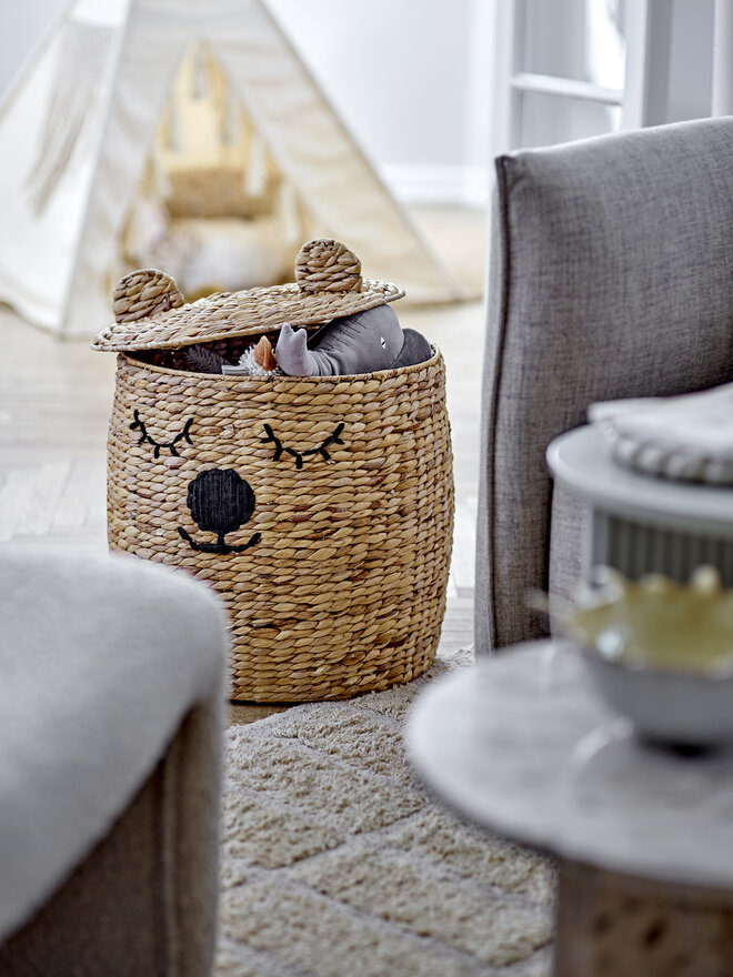 Relaxdays Nachtkastje Kinderkamer Zeeman Design Met Lade & Opbergvak - Wit/Blauw 41x32x31 Cm