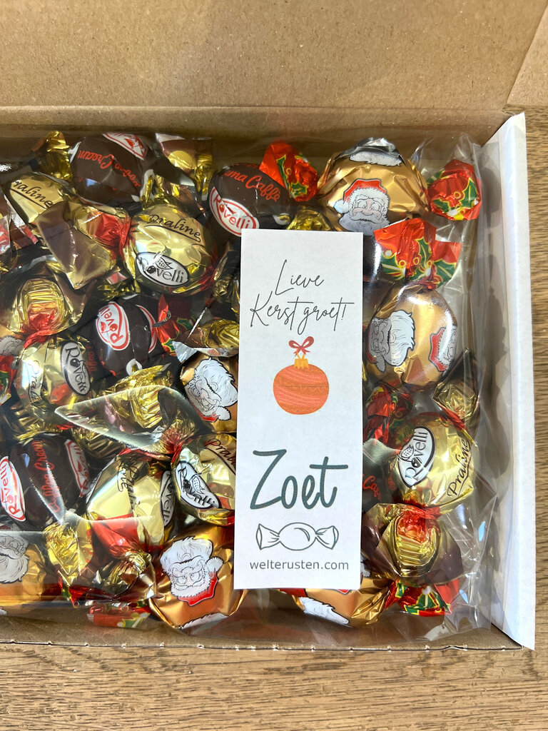 Zoet Doosje wit met Kerstbonbon Mix