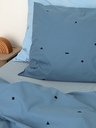 Studio Ditte Dekbedovertrek Speelse blokjes denim