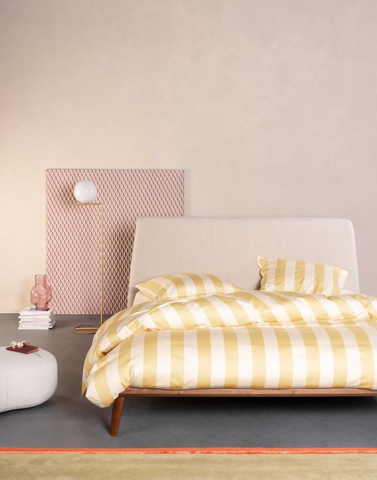 Essenza Minte Stripe Duvet cover Yellow straw Vanilla