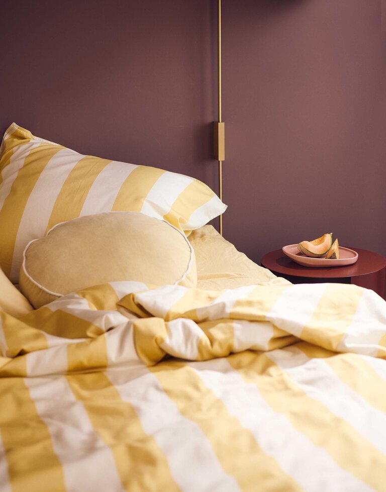 Essenza Minte Stripe Duvet cover Yellow straw Vanilla