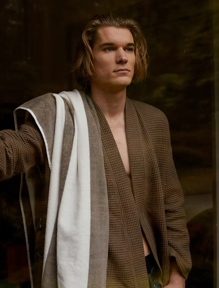 Vandyck Bathrobe Biarritz New - Espresso