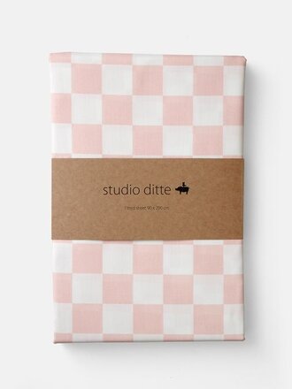 Studio Ditte Hoeslaken Blokjes lichtroze
