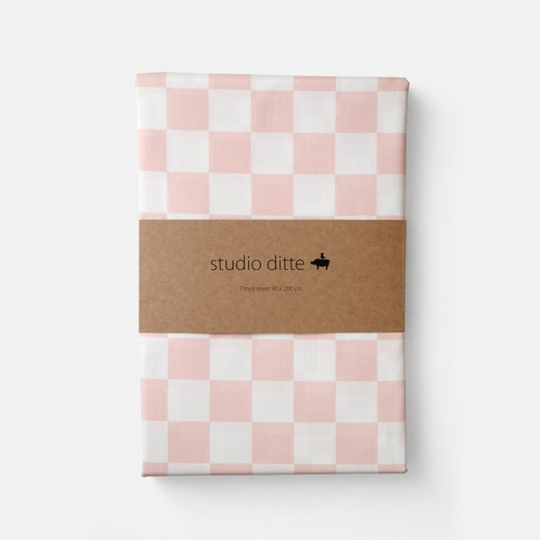 Studio Ditte Hoeslaken Blokjes lichtroze