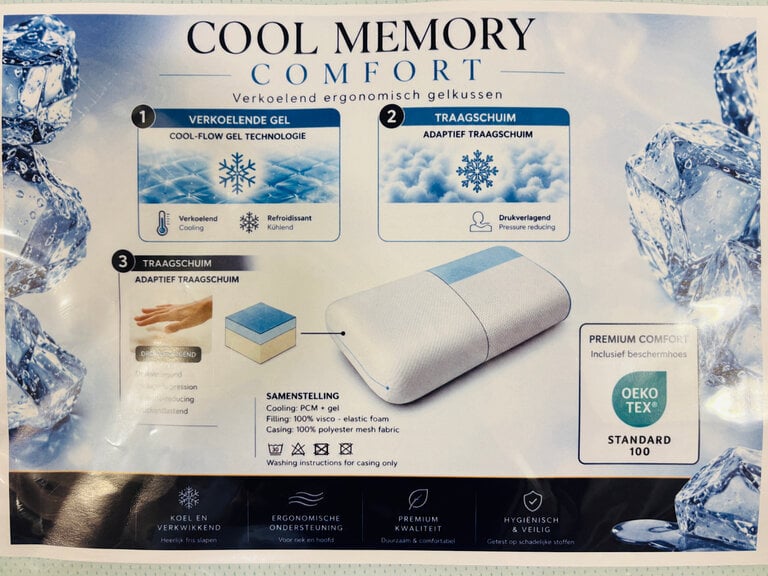 Timzo Cool Comfort Memory hoofdkussen