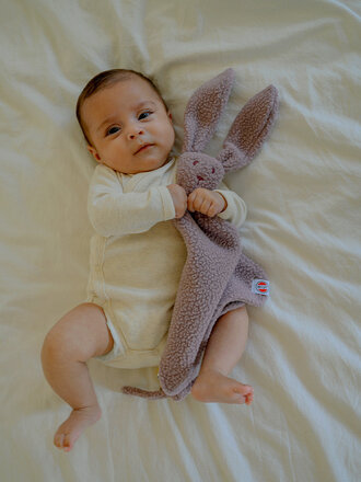 Lodger Speendoekje Bunny Teddy fleece-Rose