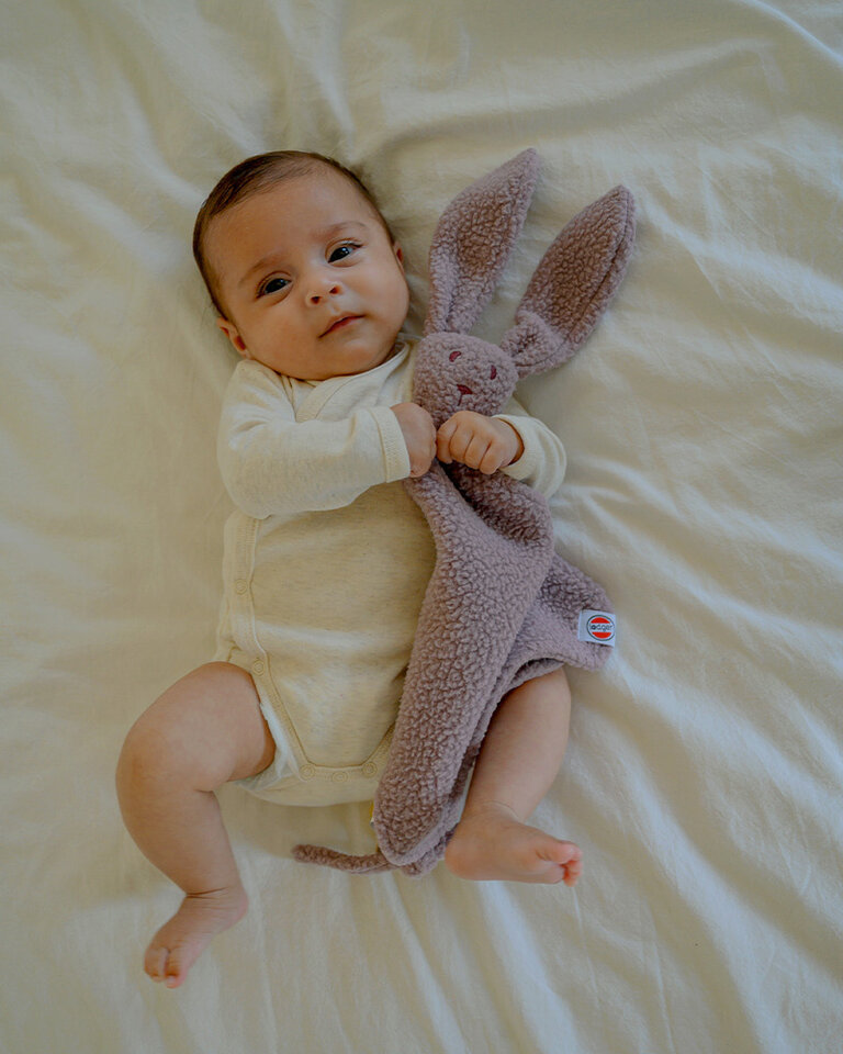 Lodger Speendoekje Bunny Teddy fleece-Rose
