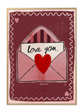 Studioloco Studio loco Poster Envelop-Loveyou 50 x 70 cm