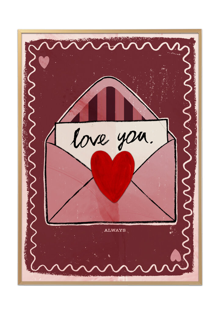 Studioloco Studio loco Poster Envelop-Loveyou 50 x 70 cm