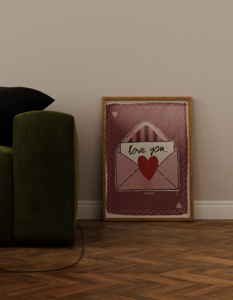 Studioloco Studio loco Poster Envelop-Loveyou 50 x 70 cm