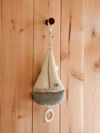 Dear April Pondus Sailboat Mobile, Blue/Off-white