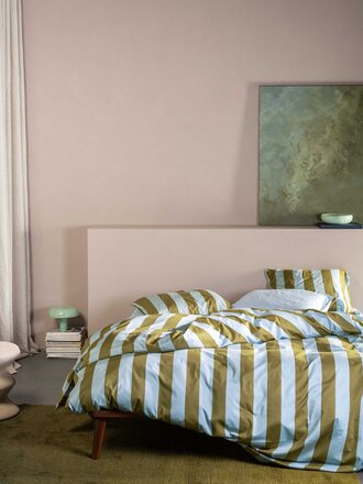 Essenza Minte Stripe Duvet cover Cedar green- Ice blue
