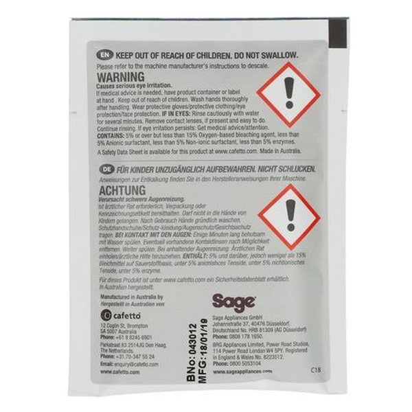 Nettoyant de buse vapeur Nettoyant lait - 10 sachets