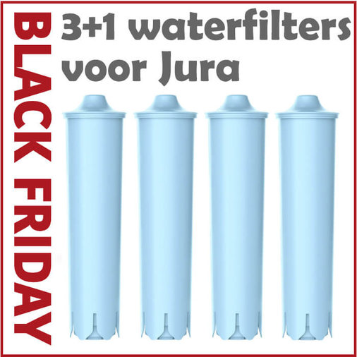 BLACK FRIDAY - ECCELLENTE 3+1 waterfilters compatibel met Jura Blue+