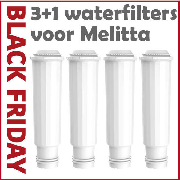 3+1 waterfilters compatibel met Melitta Claris