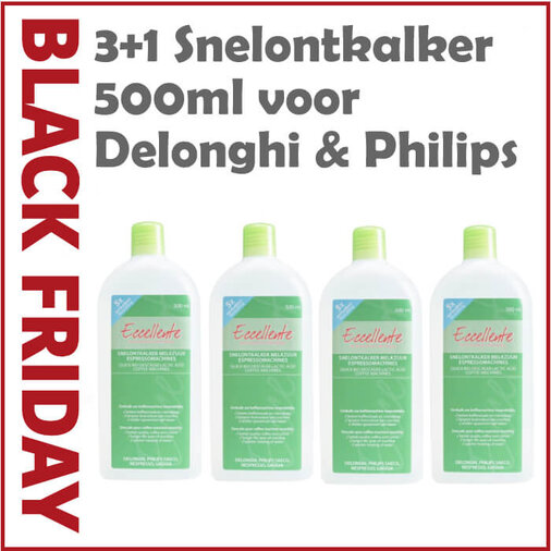  3+1 Snelontkalker Voordeelfles voor Delonghi en Philips