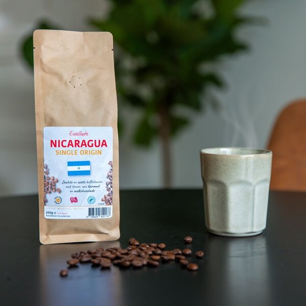 Grains de café expresso du Nicaragua 250 g – 100 % Arabica, doux et onctueux