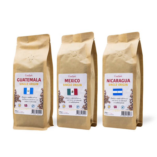 Pack découverte grains de café - Voyage en Amérique Centrale - 750 grammes