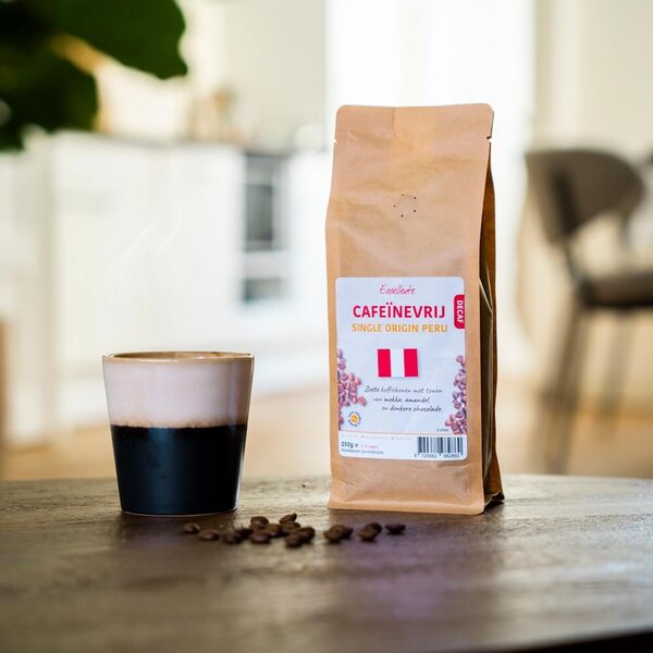 Peru Cafeïnevrije Koffiebonen 250g – 100% Arabica, Krachtig & Stevig