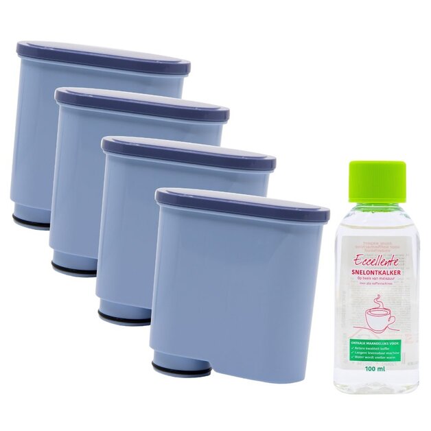 ECCELLENTE 4× AquaClean waterfilter voor Philips met ontkalker