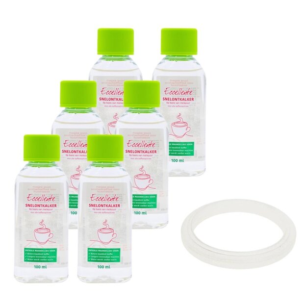 ECCELLENTE Onderhoudsset DeLonghi Dedica – 6× ontkalker + 51 mm pistonring