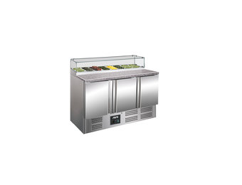 Pizzawerkbank met glasvitrine model PS 300 G