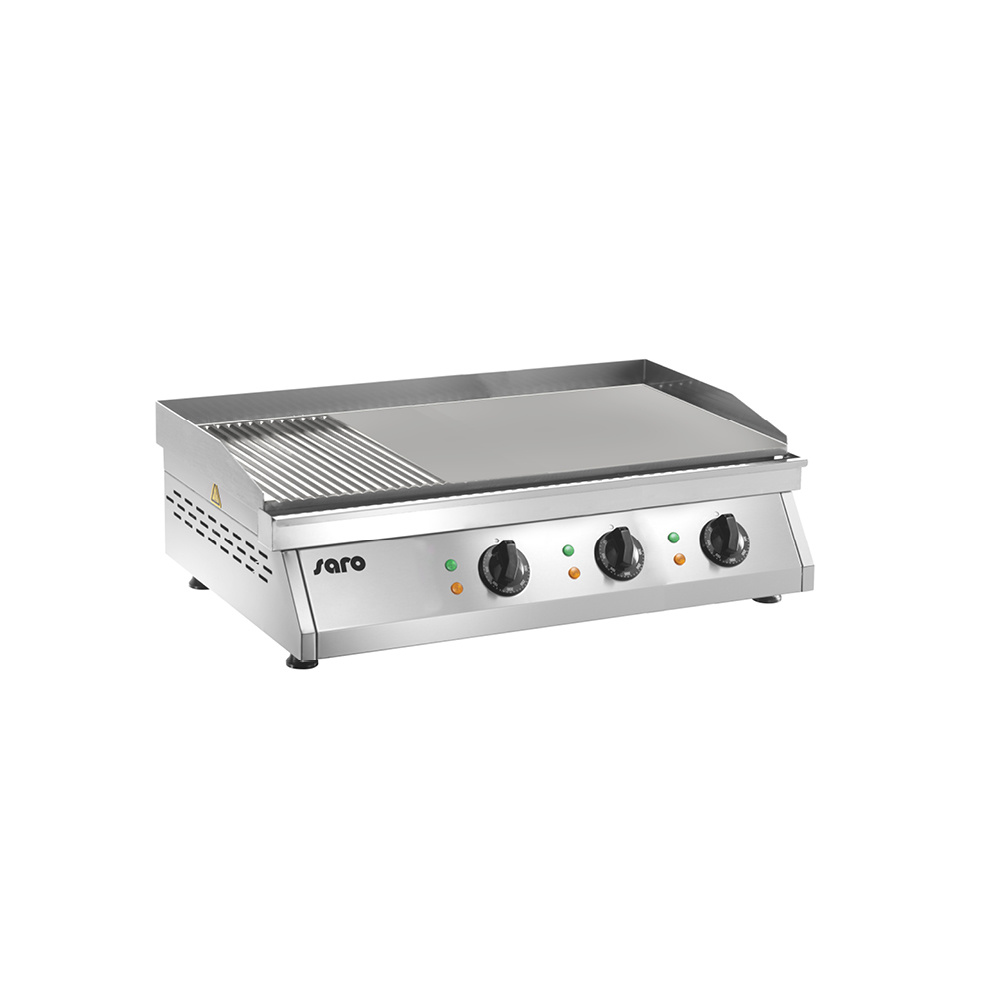 Electrische grillplaat (gegroefd+glad) model FRY TOP GH 760 R