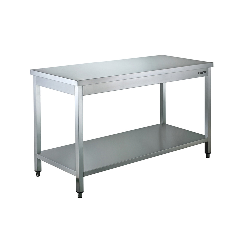 Roestvrijstalen tafel met onderblad 600 x 700 mm