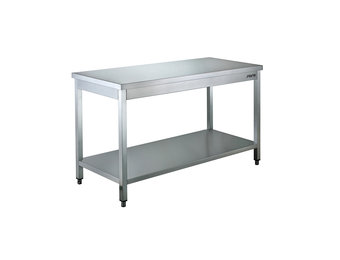Roestvrij stalen tafel met onderblad 700 x 700 mm