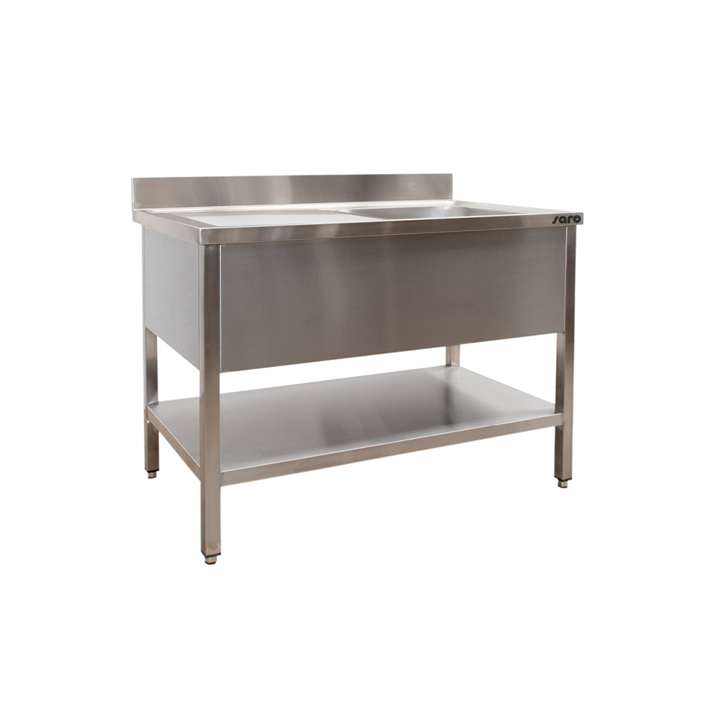 Spoeltafel met 1 wasbak rechts 600 x 1800 mm