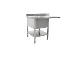 Spoeltafel voor vaatwasser met 1 bak rechts 600 x 1400mm