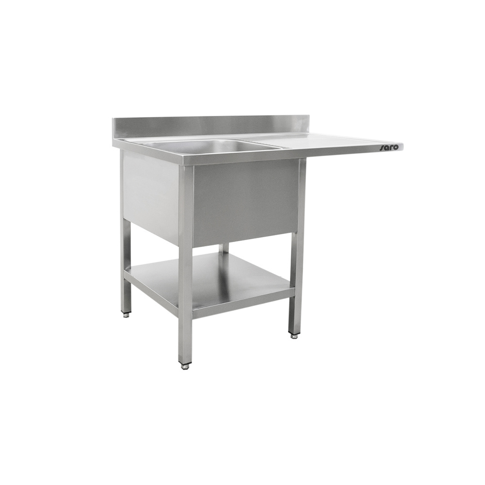 Spoeltafel voor vaatwasser met 1 bak rechts 600 x 1400mm