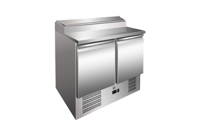 Gastro-Inox RVS saladette met 2 deuren & 5x GN1/6 prepareer unit geforceerd gekoeld